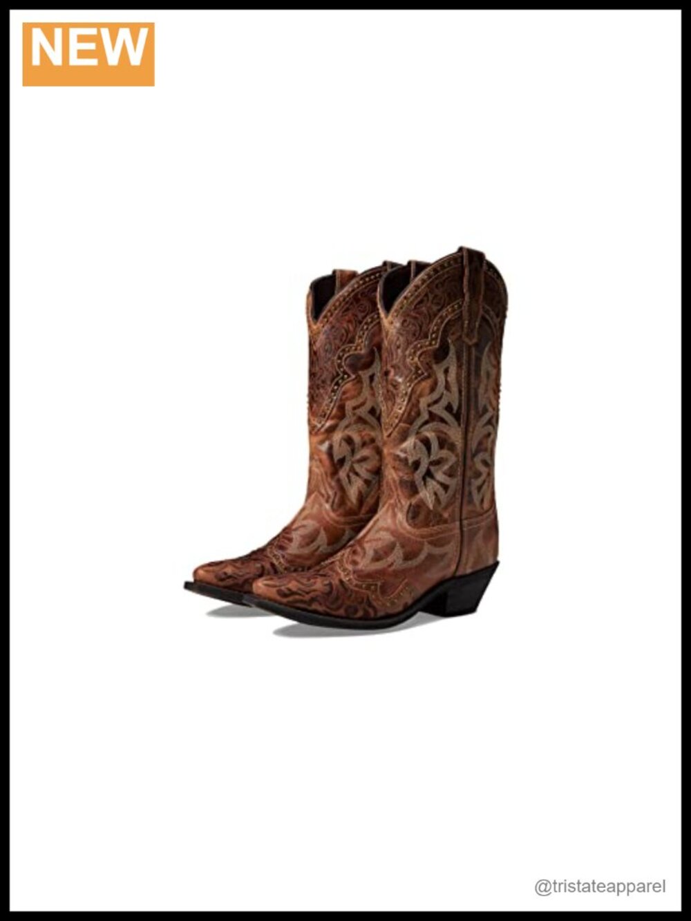 Laredo Braylynn Women's Leather Mid-Calf Snip Toe Pull-On Boots